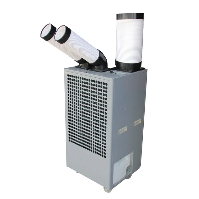 Industrial spot air conditioner with exhaust ducts